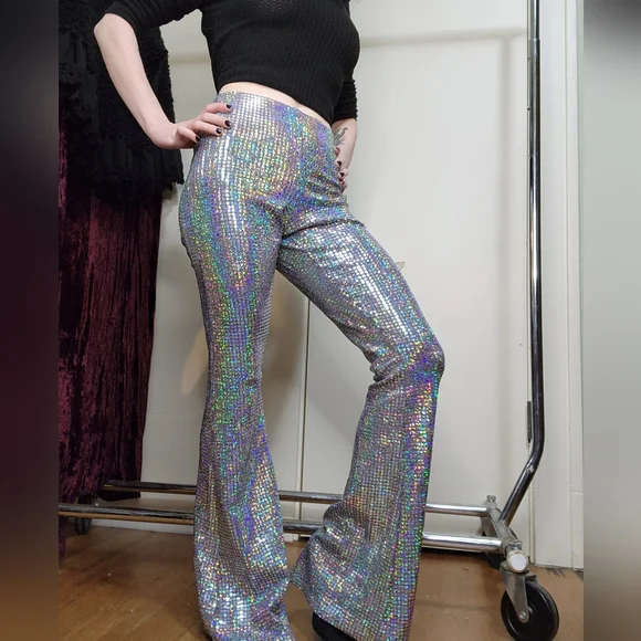 Topshop Pants Jumpsuits Top Shop Petite Disco Sparkel Flared Leggings Poshmark